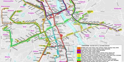 מפת התחבורה של ורשה 