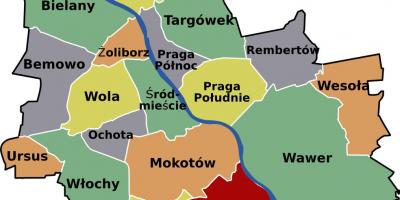 מפה של ורשה שכונות 