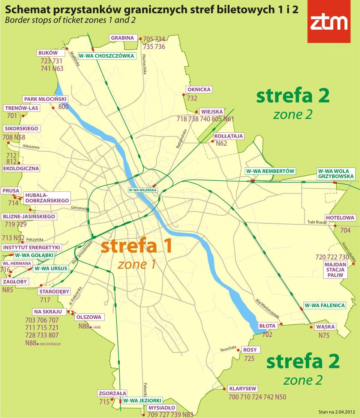 מפה של ורשה אזור 1 2 